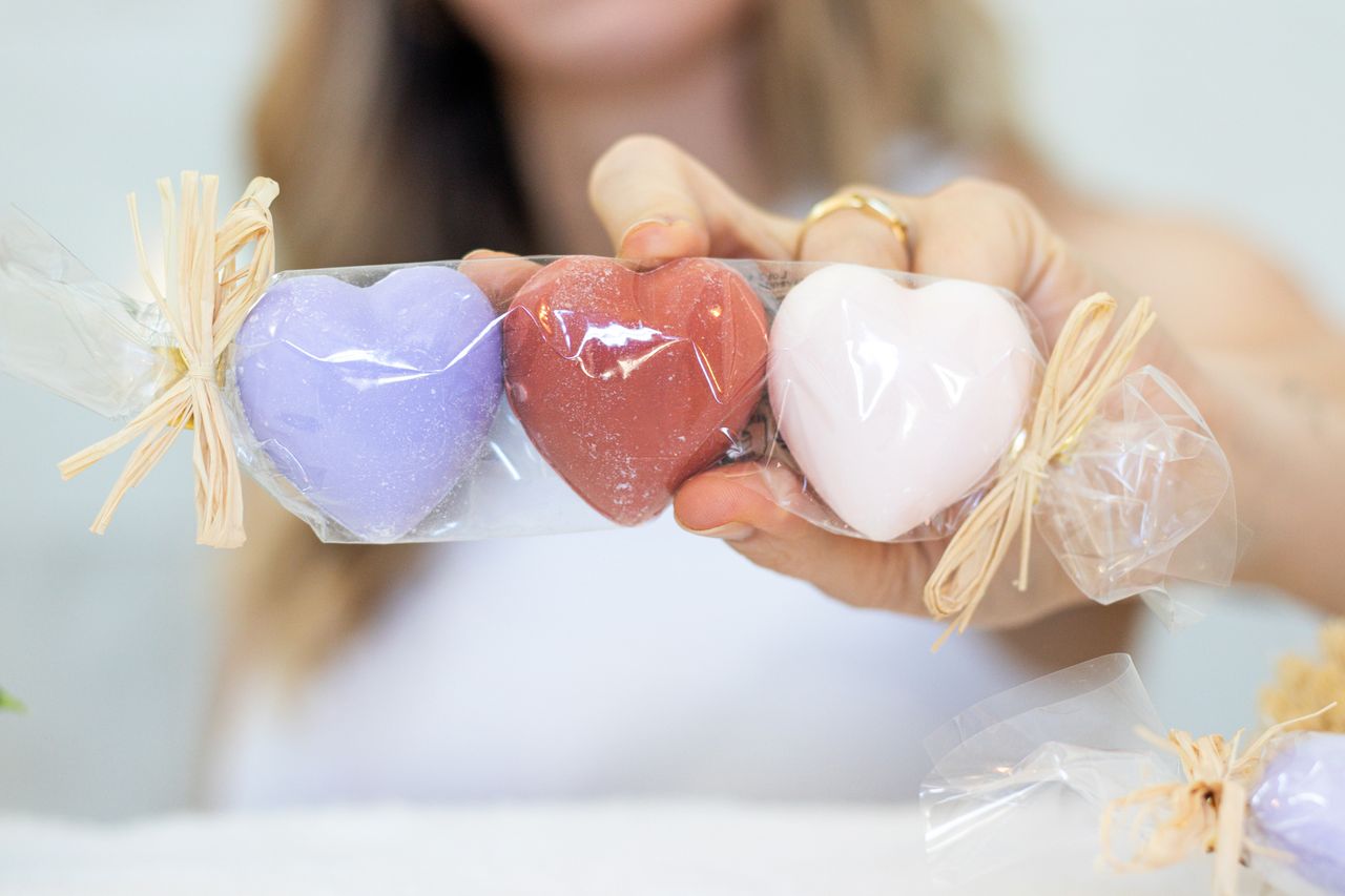 Mini French Soap Gift Sets - Heart & Square Shapes